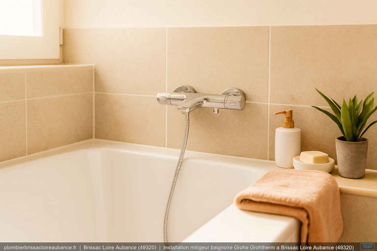 Installation mitigeur baignoire Grohe Grohtherm a Brissac Loire Aubance (49320)