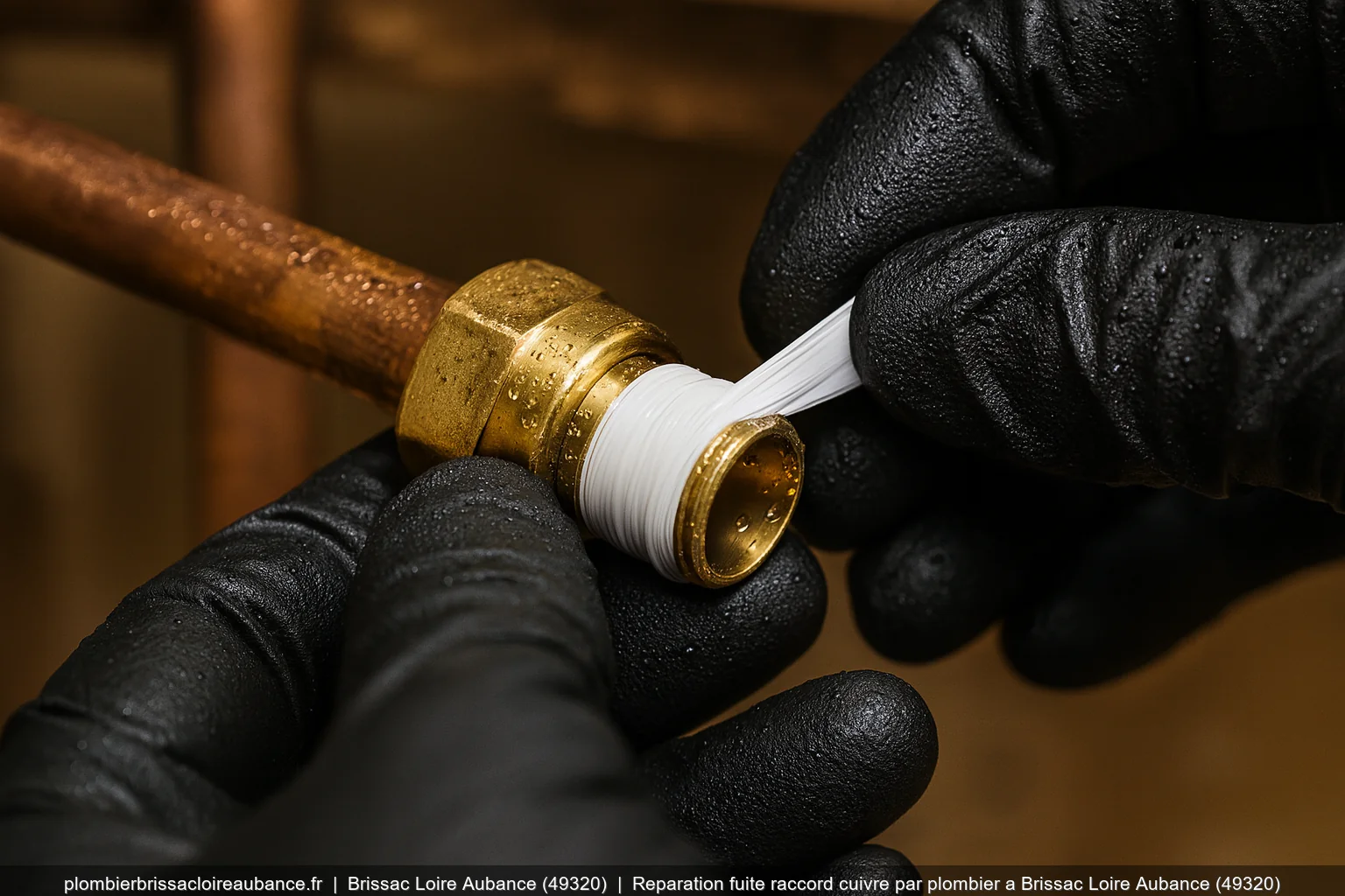 Reparation fuite raccord cuivre par plombier a Brissac Loire Aubance (49320)